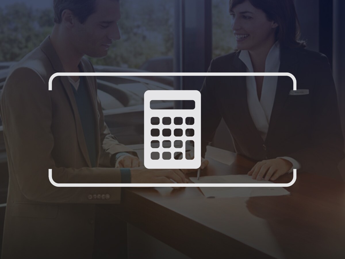 Hvidt ikon af lommeregner