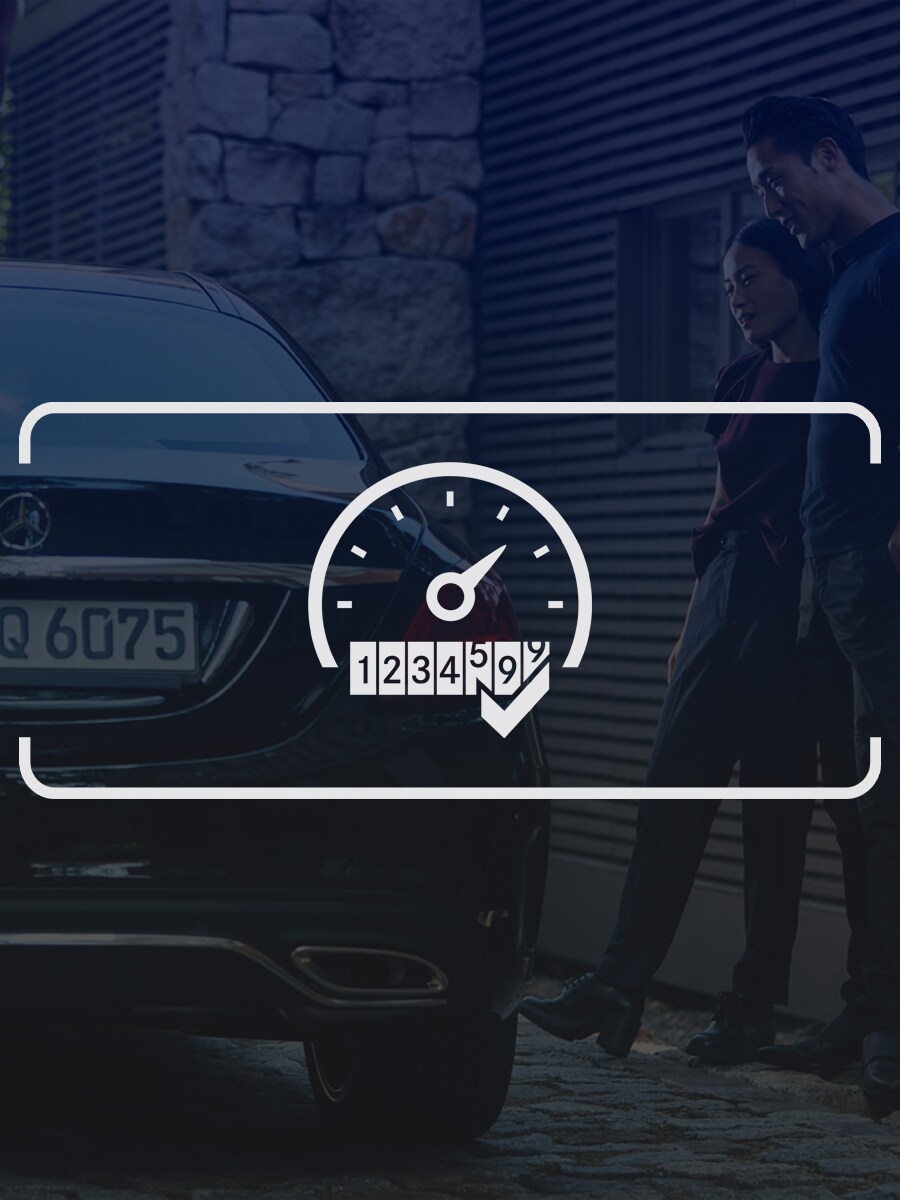 Hvidt ikon af kilometertæller