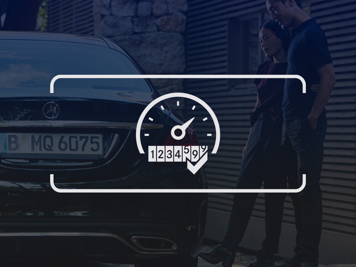 Hvidt ikon af kilometertæller