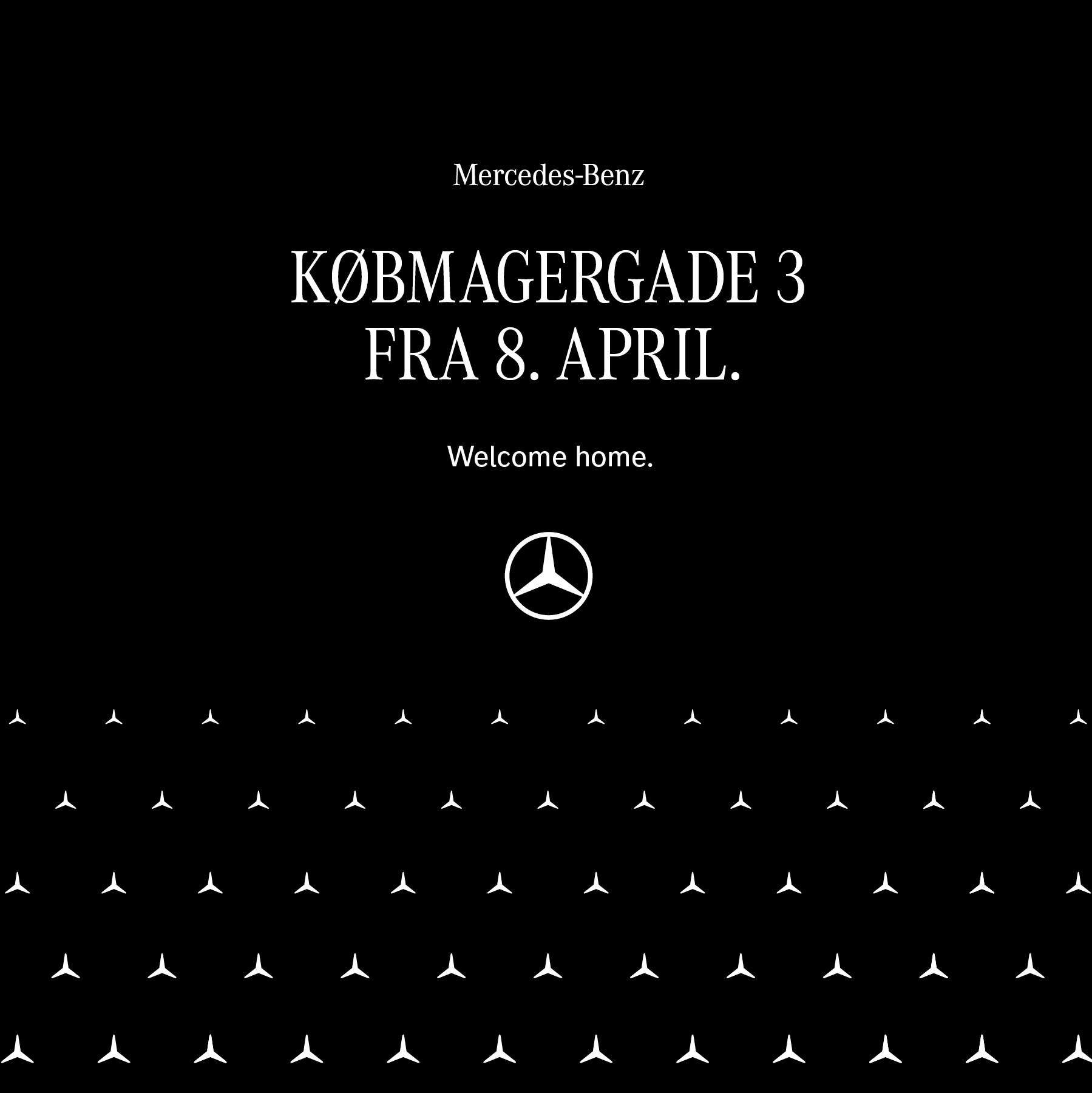 Teaser for åbningen af Mercedes-Benz Studio Copenhagen i Købmagergade 3