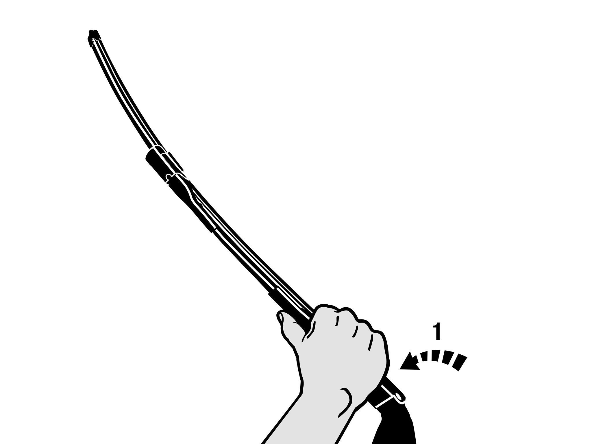 Illustration af viskerbladet, der bliver løftet