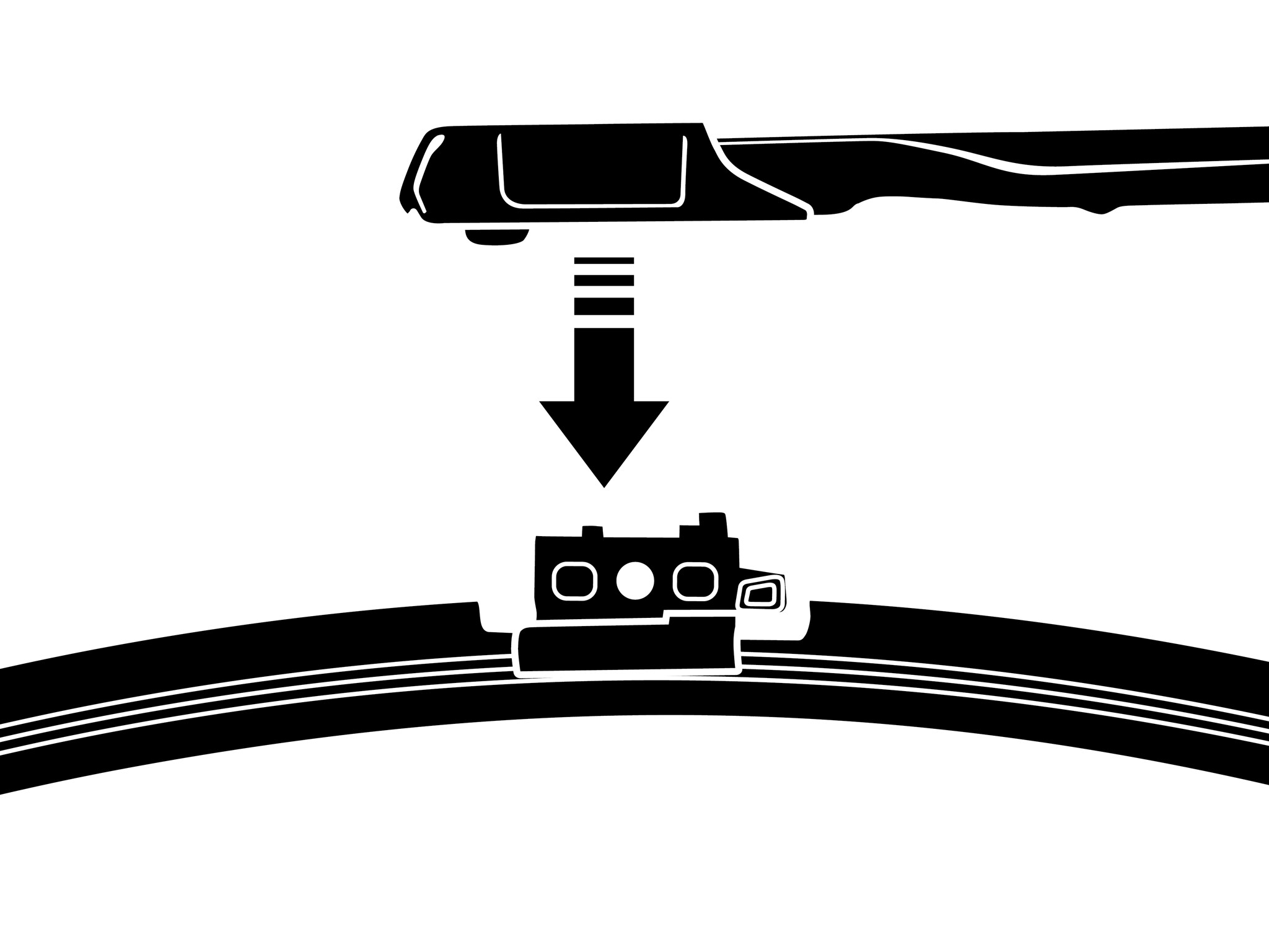 Illustration af nyt viskerblad som bliver sat på