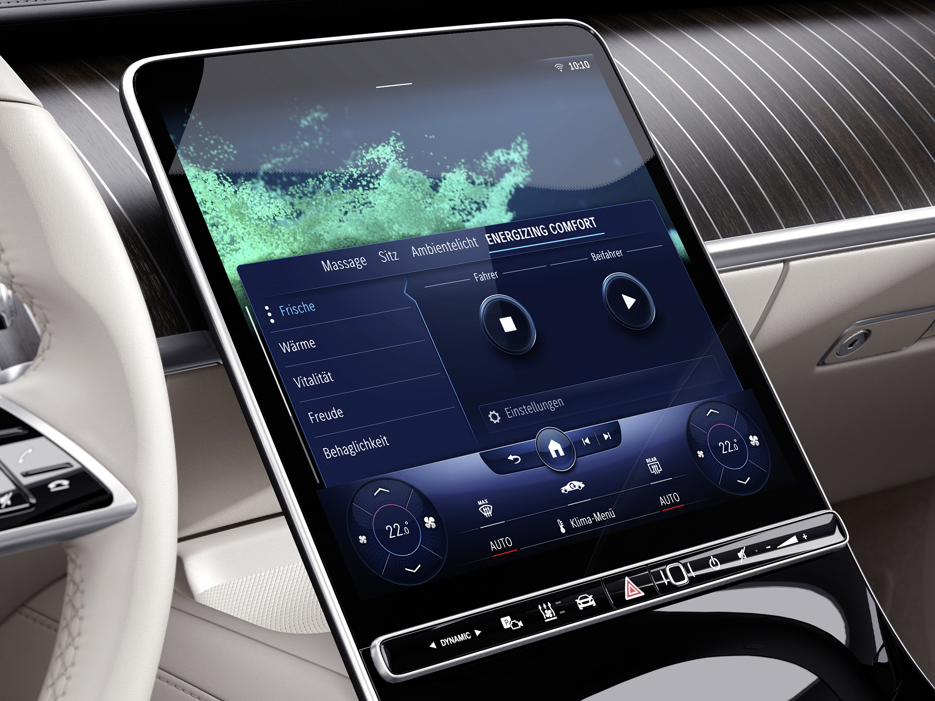 ENERGIZING COMFORT | Komfort | Mercedes-Benz ENERGIZING COMFORT-visningen i en Mercedes-Benz-bil.