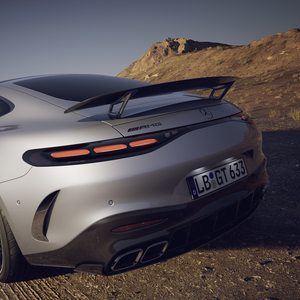 Den aktive aerodynamik i Mercedes-AMG GT 63 coupé.