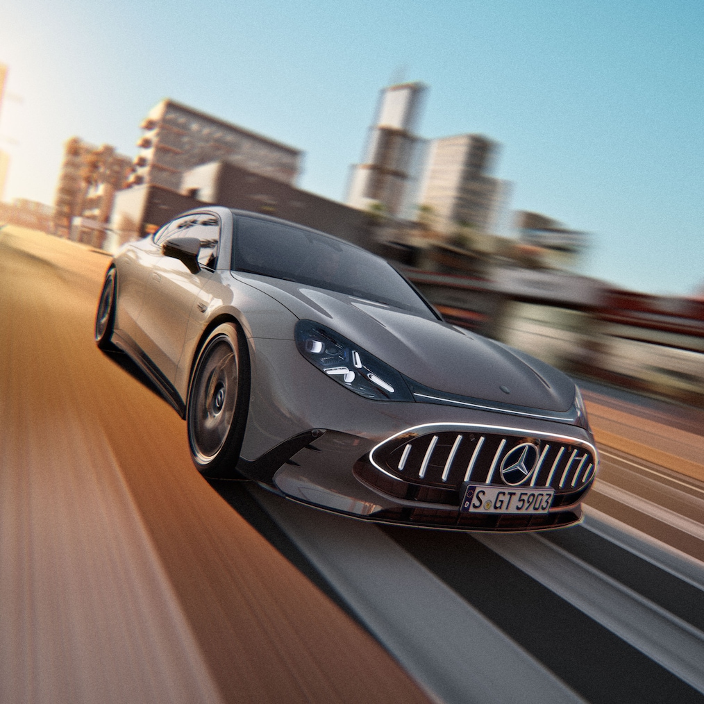 Eksteriøret på GT 4-dørs coupé fra Mercedes-AMG.