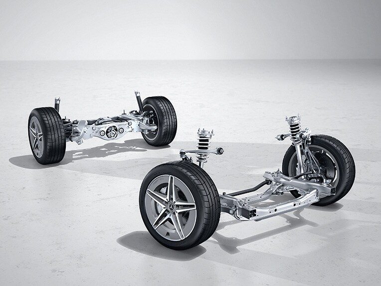 Undervognen på Mercedes-Benz C-Klasse stationcar.