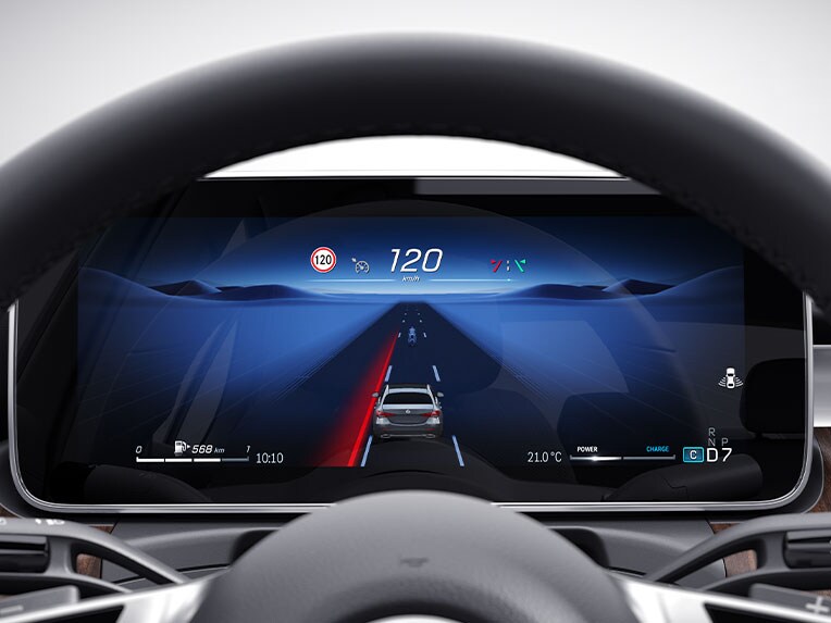 Aktiv Lane Keeping-assistent i Mercedes-Benz C-Klasse sedan.
