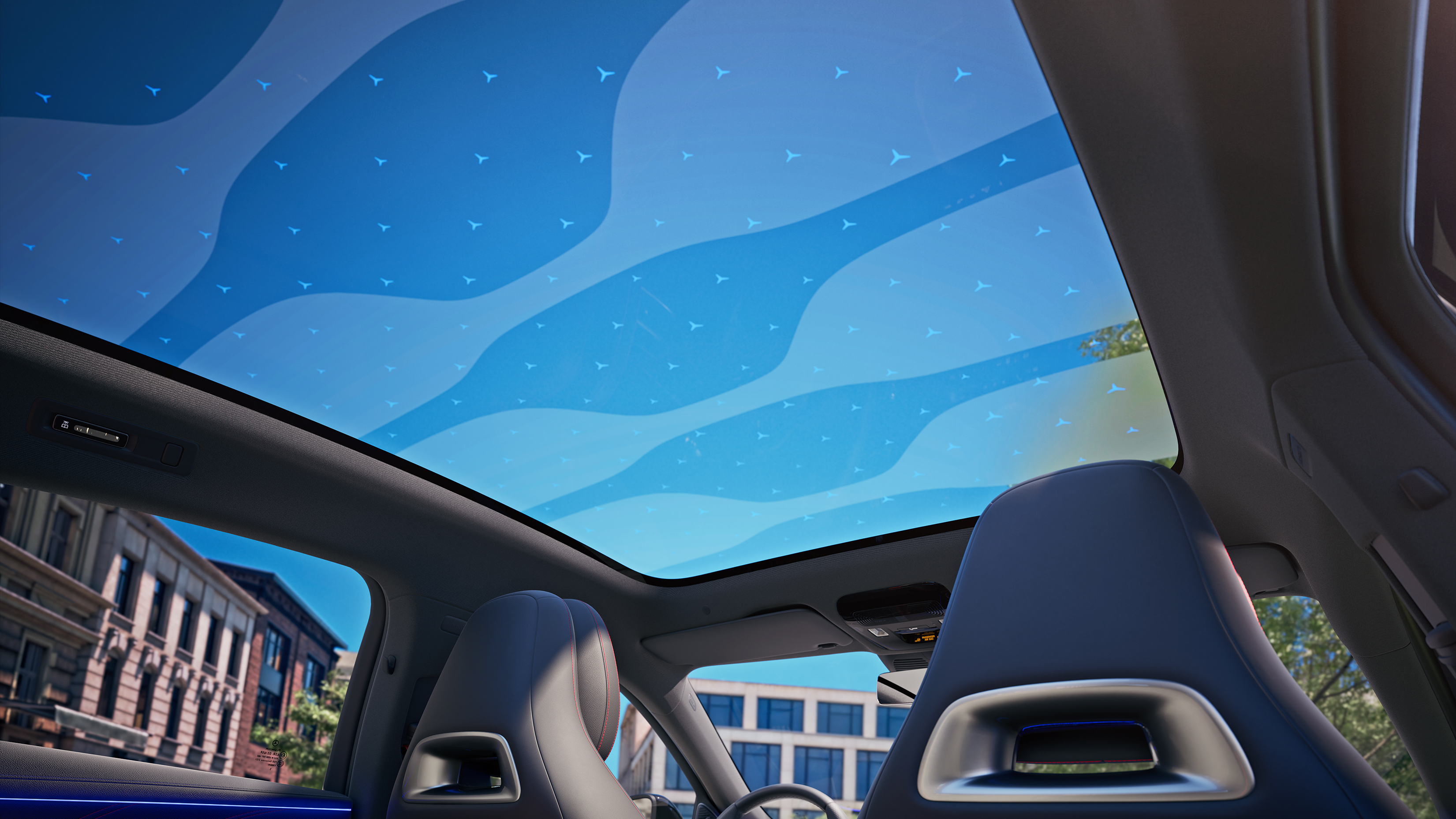 Den nye fuldelektriske C-Klasse | Mercedes-Benz SKY CONTROL panoramataget i den nye elektriske C-Klasse