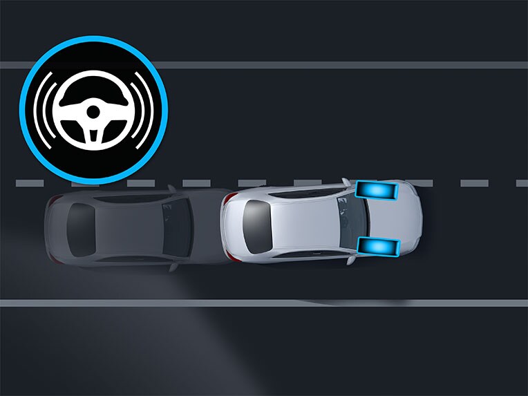 Den aktive vognbaneassistent i Mercedes-Benz CLA coupé.