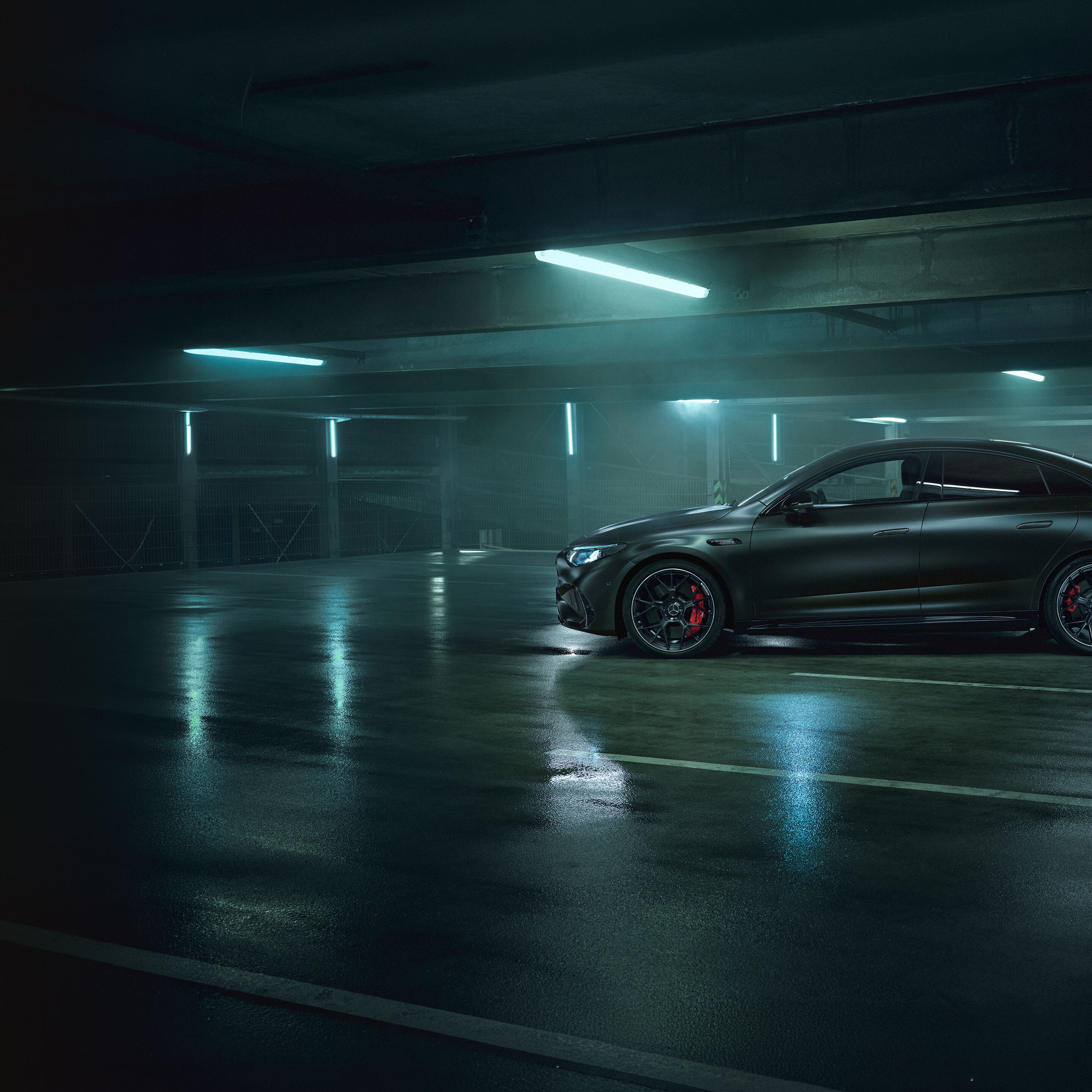 Eksteriøret på den helt nye Mercedes-AMG CLA 45 elektriske 4MATIC+.
