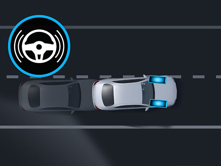 Vognbaneassistentfunktionen i den helt nye CLA fra Mercedes-Benz.
