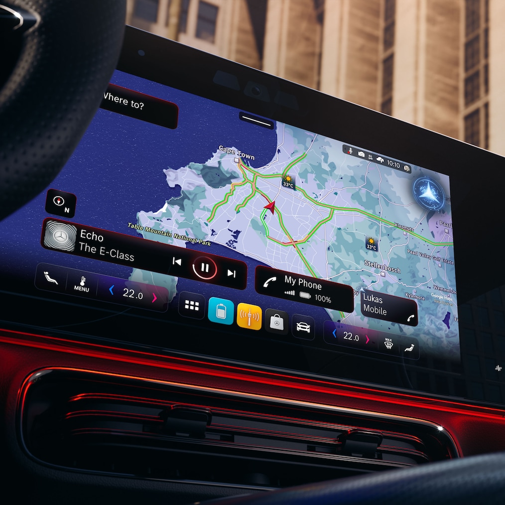 MBUX Superscreen med MBUX Virtual Assistant i Mercedes-Benz CLA C174.