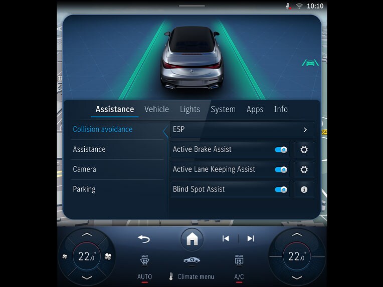 Den aktive Lane Keeping-assistent i CLE cabriolet fra Mercedes-Benz.