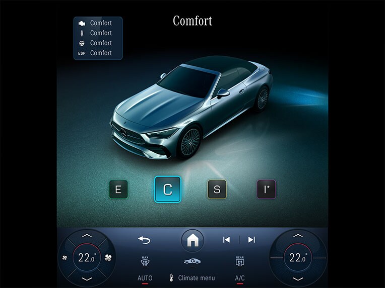 DYNAMIC SELECT i Mercedes-Benz CLE cabriolet.