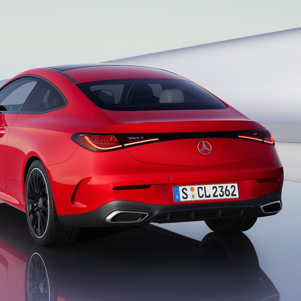 Hækdesignet på den ny CLE coupé fra Mercedes-Benz.