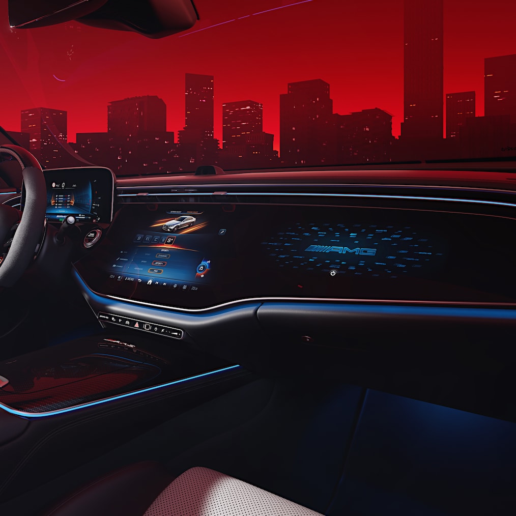 MBUX Superscreen i Mercedes-AMG E-Klasse Stationcar.