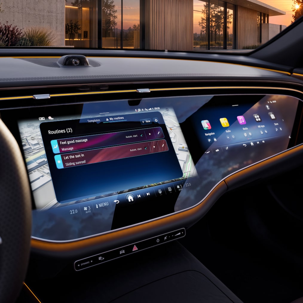 Widescreen cockpittet i E-Klassen fra Mercedes-Benz.