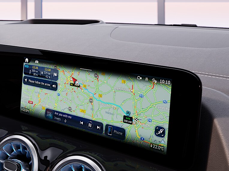 Navigation med Electric Intelligence i EQA fra Mercedes-Benz.