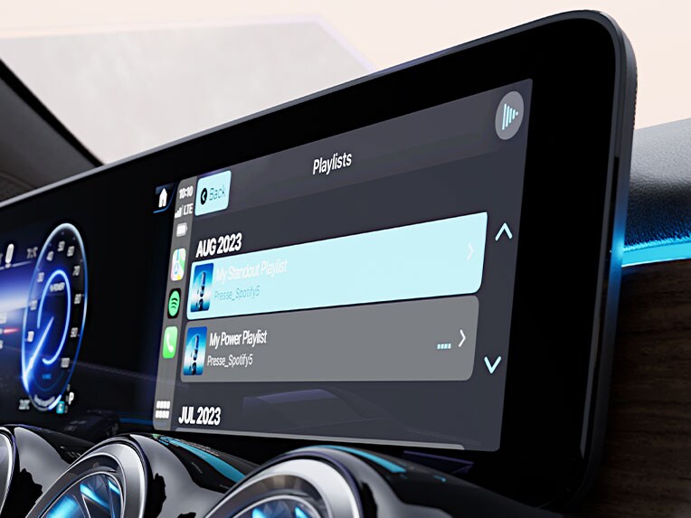 MBUX entertainment i EQB fra Mercedes-Benz.