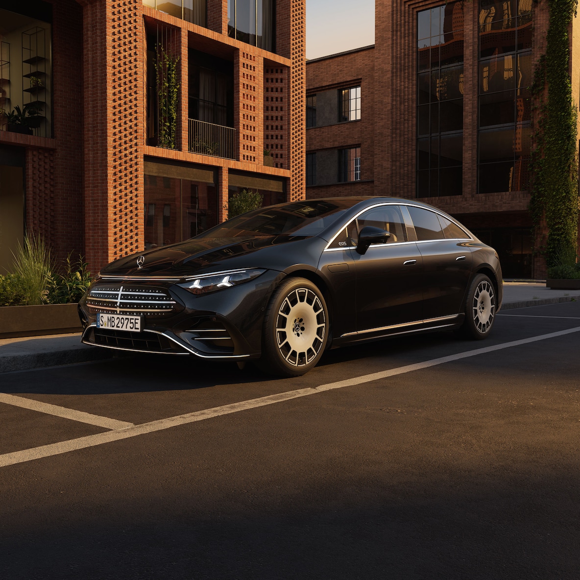 Eksteriøret på den ny fuldt elektriske EQS fra Mercedes-Benz.