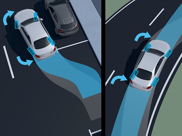 Bagakselstyringen på EQS fra Mercedes-Benz.