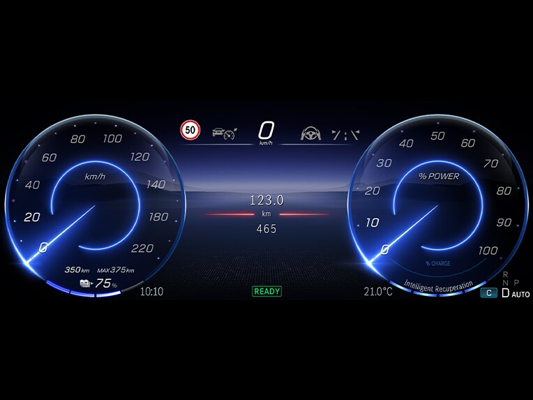 Aktiv overvågning af aktionsradius i den 100 % elektriske Mercedes-Benz G-Klasse.