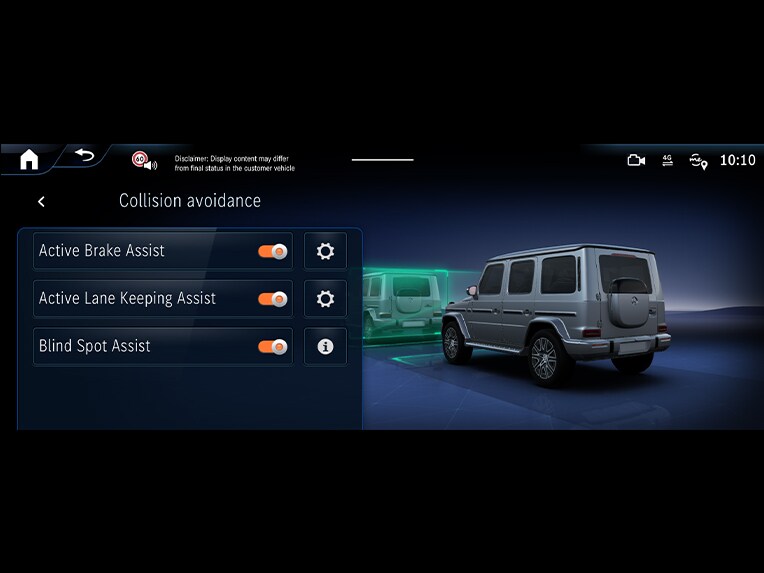 Den aktive bremseassistent i den 100 % elektriske Mercedes-Benz G-Klasse.