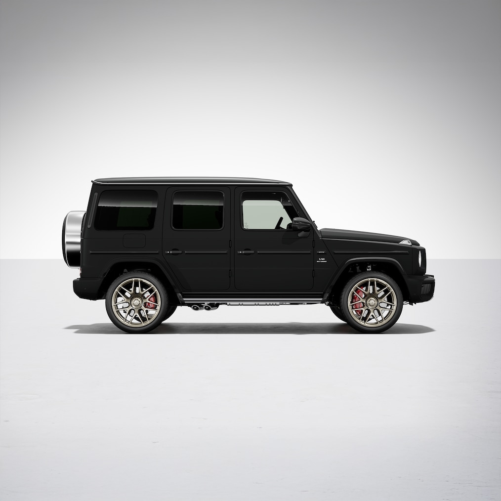 Sidebillede af en Mercedes-AMG G 63 med AMG Performance-pakke.