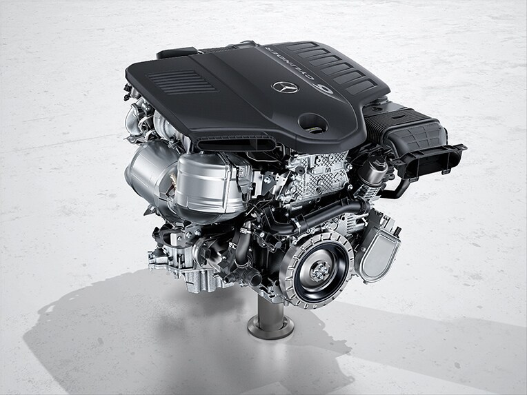 Motor med integreret startergenerator 48 V fra G-Klassen fra Mercedes-Benz.