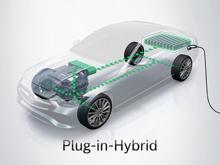 Mercedes-Benz GLA plug-in hybrid set skråt forfra.