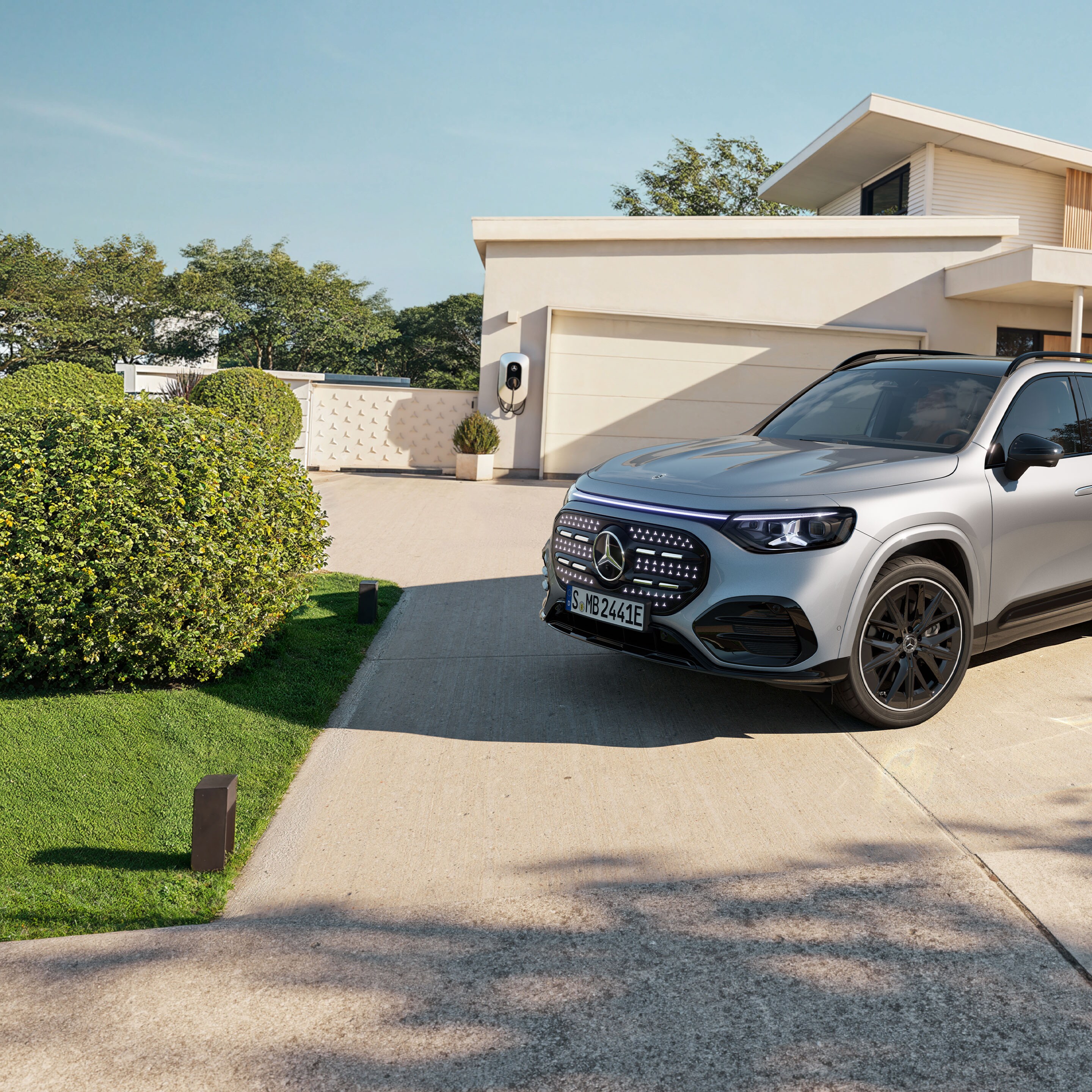 Eksteriøret på den helt ny elektriske GLB fra Mercedes-Benz.