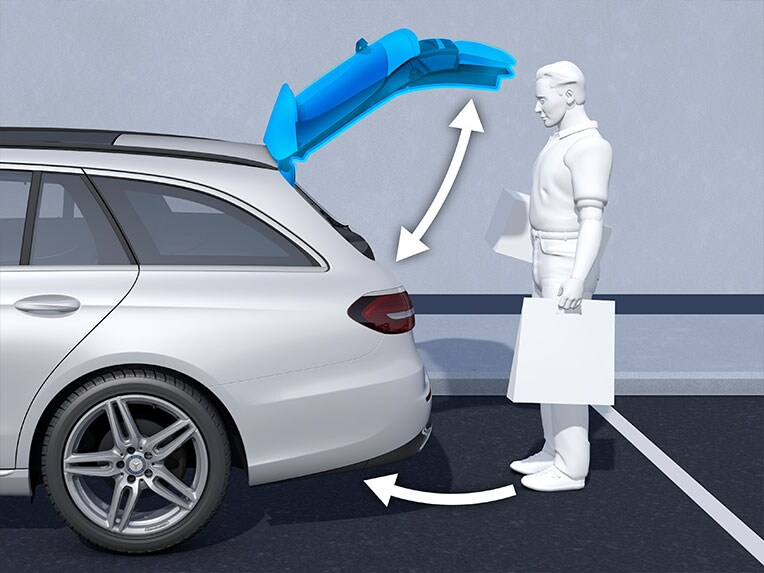 Illustration af HANDS-FREE ACCESS i Mercedes-Benz GLB.