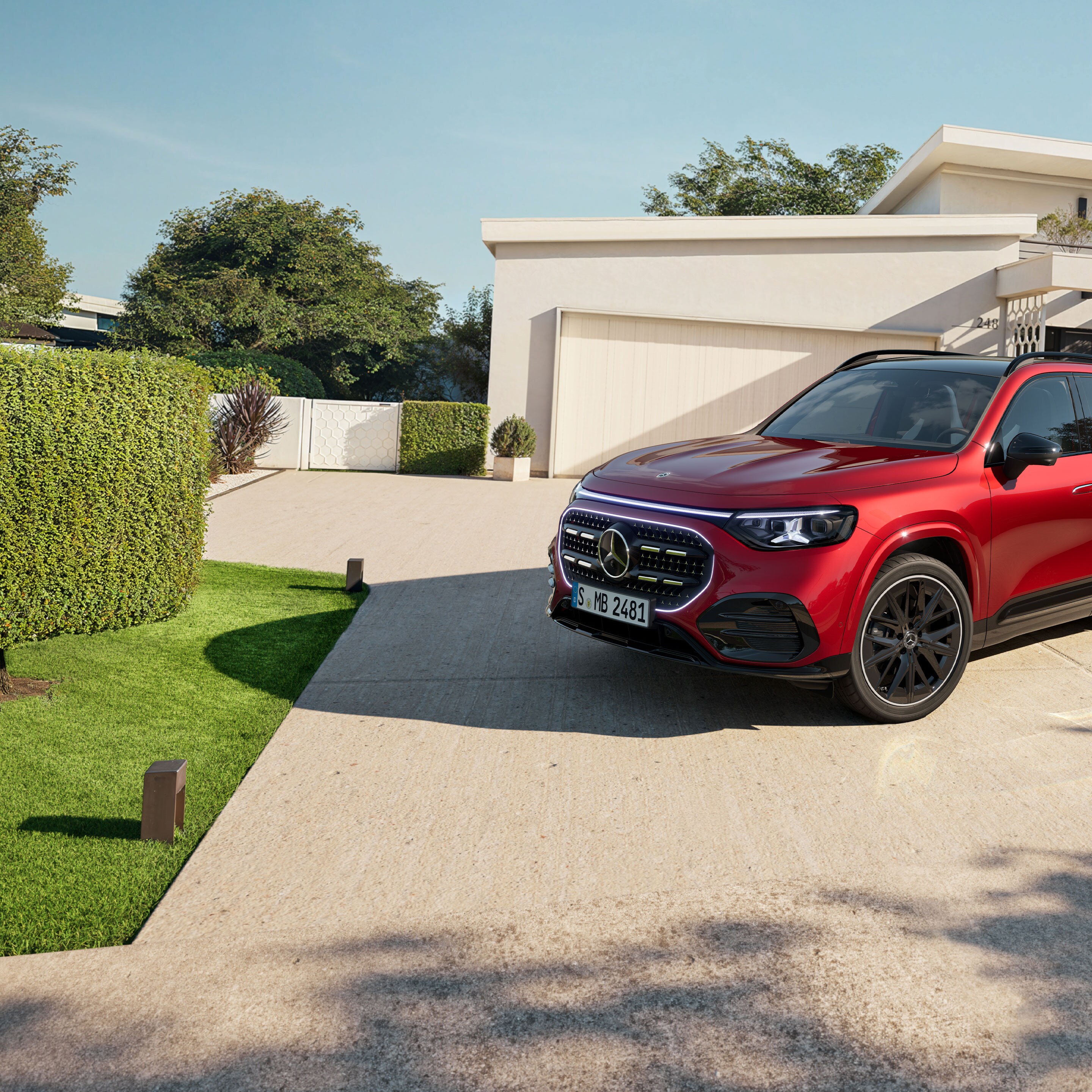 Eksteriøret på den ny GLB fra Mercedes-Benz.