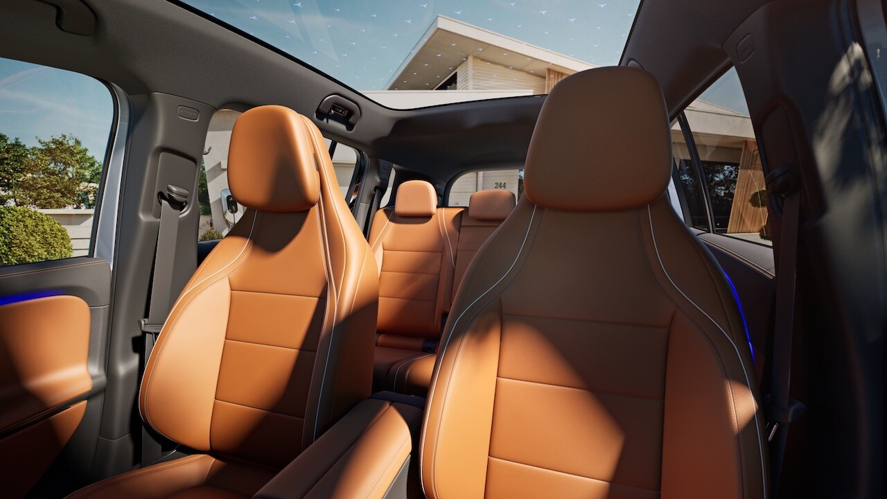 Interiøret i den nye fuldelektriske GLB fra Mercedes-Benz