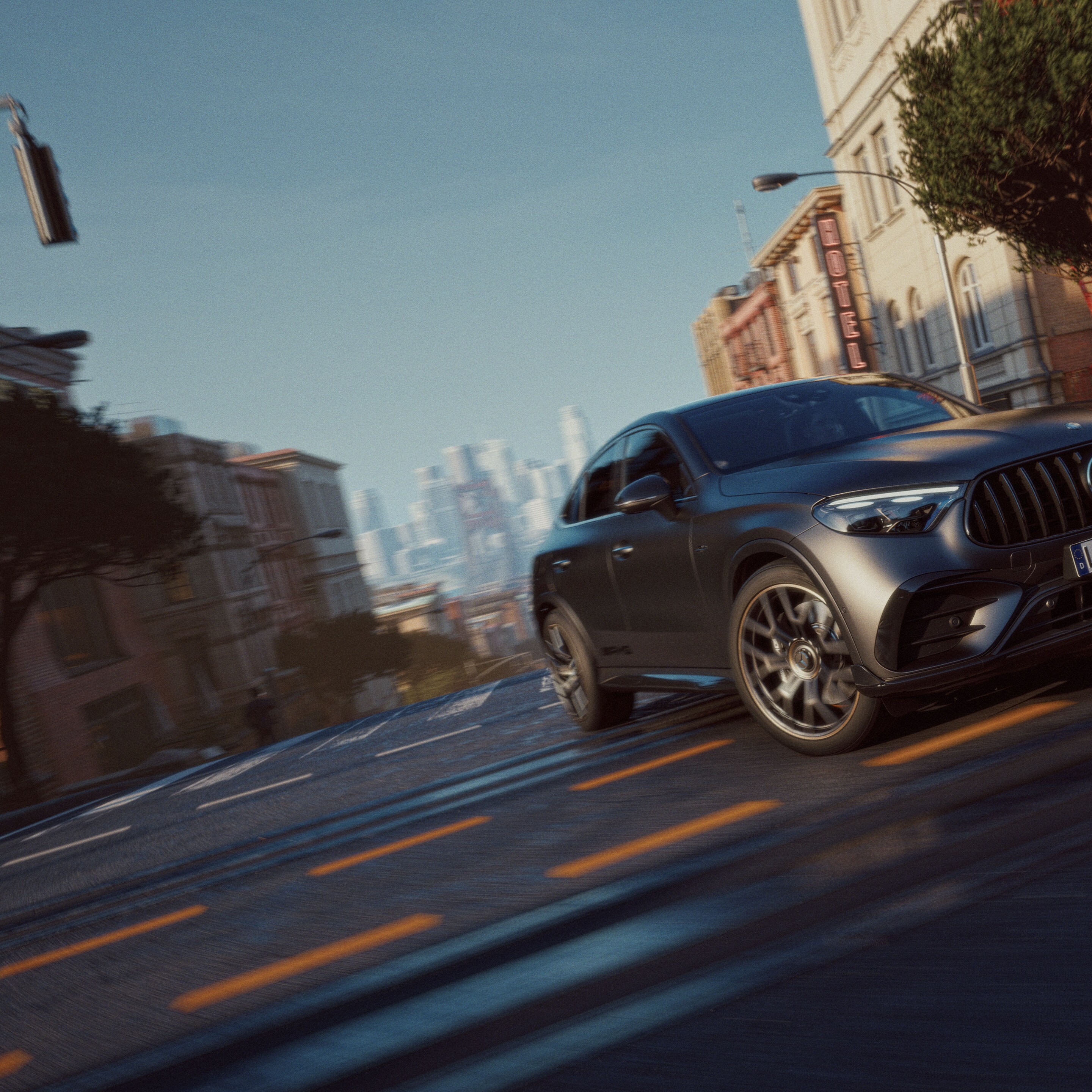 Eksteriøret på den ny Mercedes-AMG GLC coupé.