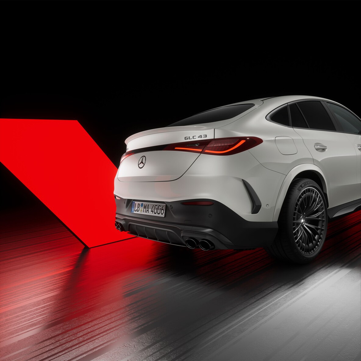 Mercedes-AMG GLC Coupé set fra højre side bagfra