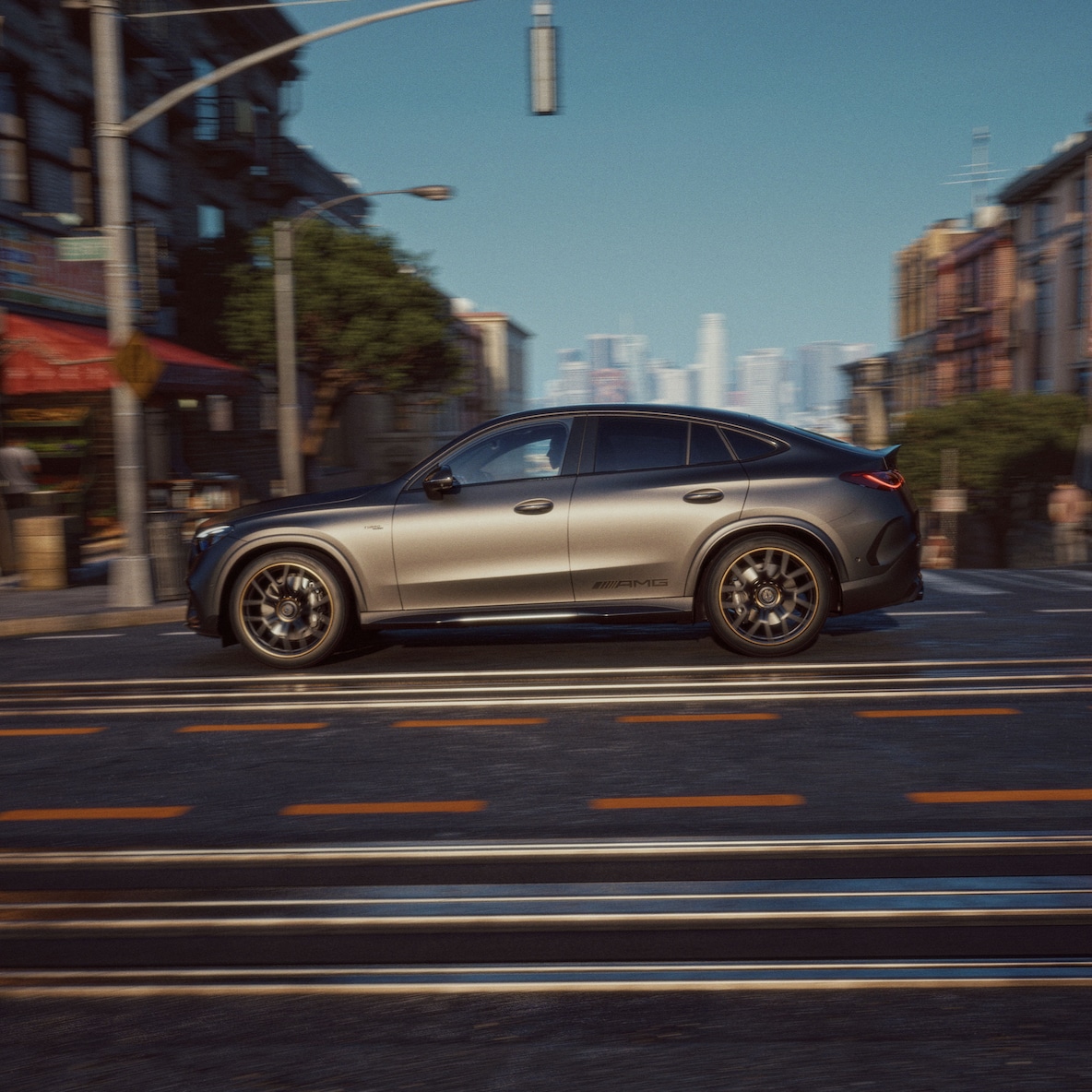 Det sportslige coupédesign af den ny Mercedes-AMG GLC.