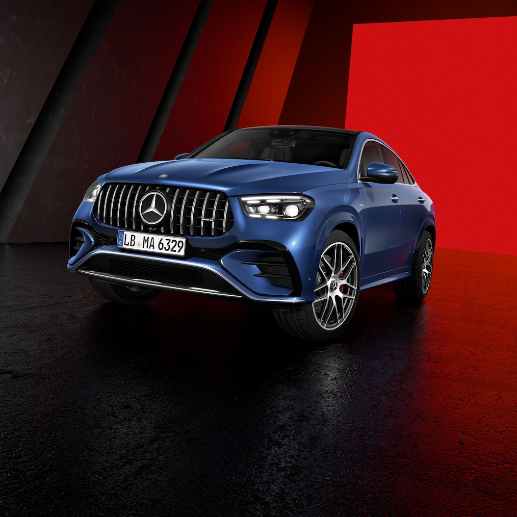 GLE coupé fra Mercedes-AMG set skråt forfra.