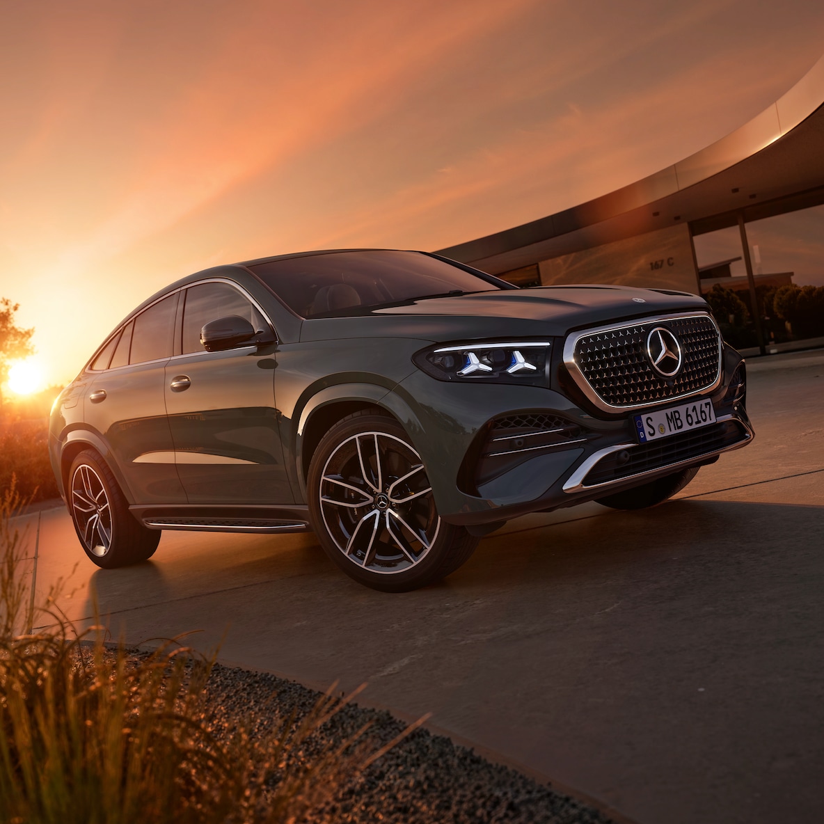 Det sporty look udseende af den nye GLE coupé fra Mercedes-Benz.