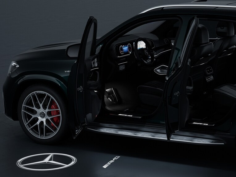 Konturbelysningen med animeret projektion af AMG-logoet til Mercedes-AMG GLE.