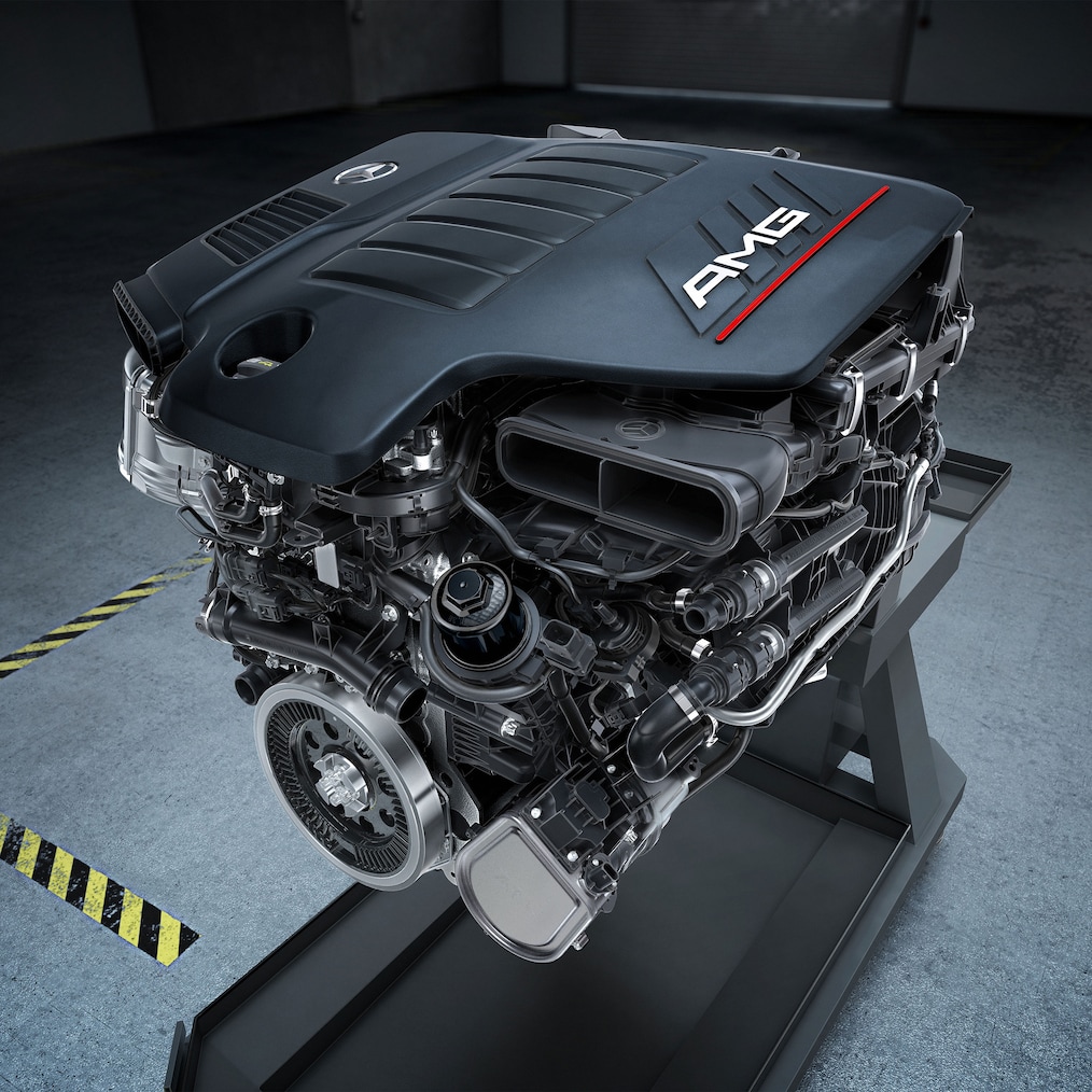 AMG-motoren i GLE 53 4MATIC+ fra Mercedes-AMG.