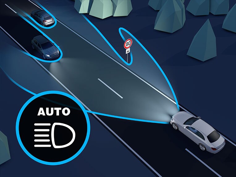 Funktionsmåden for den adaptive fjernlysassistent Plus i Mercedes-Maybach GLS.