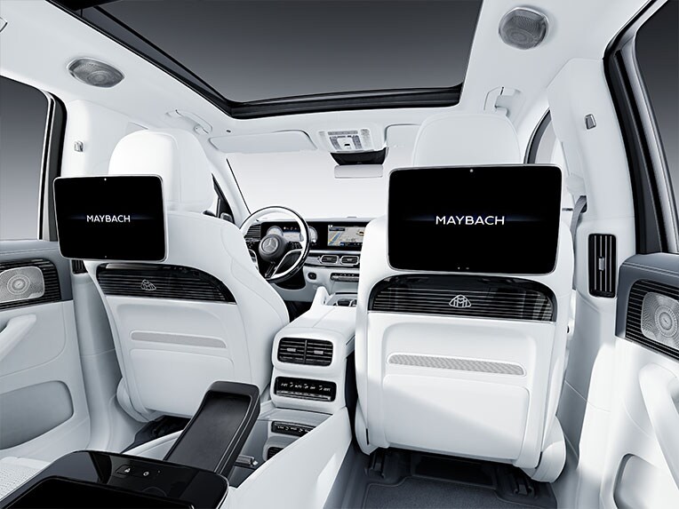 Interiøret i Mercedes-Maybach GLS med den eksklusive interiørdetaljepakke.