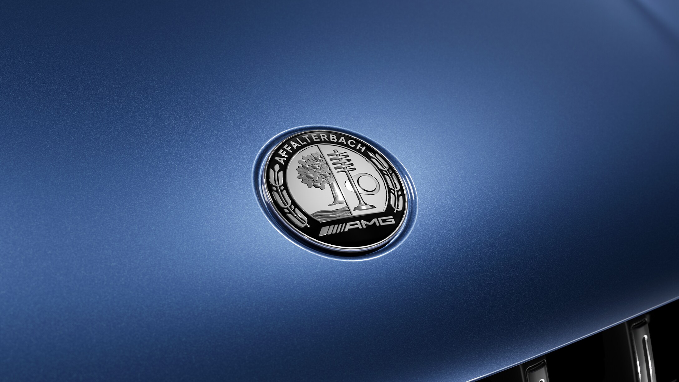 Det ikoniske AMG-logo fra Mercedes-AMG.