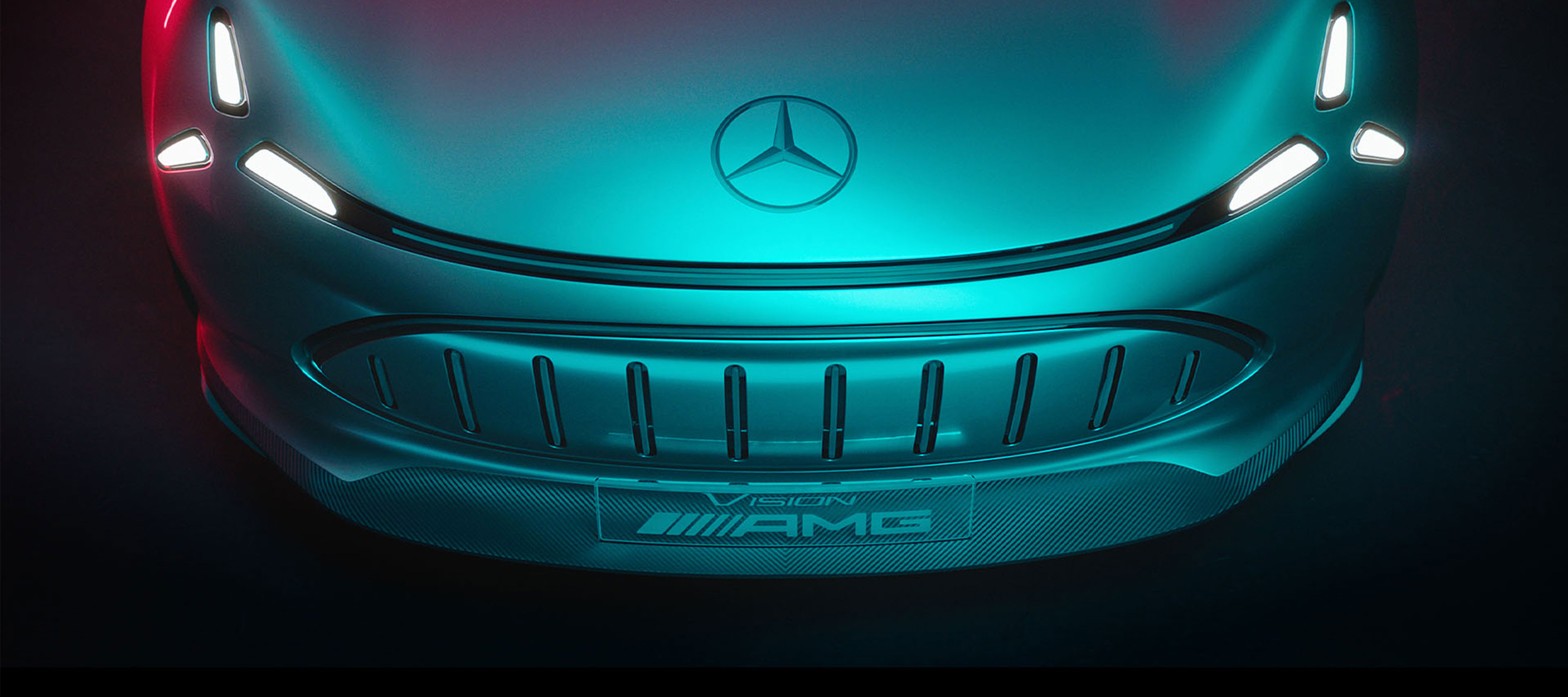 AMG E PERFORMANCE hybrid og fuldt elektriske modeller | Mercedes-AMG Detalje fra fronten på konceptbilen Vision AMG.