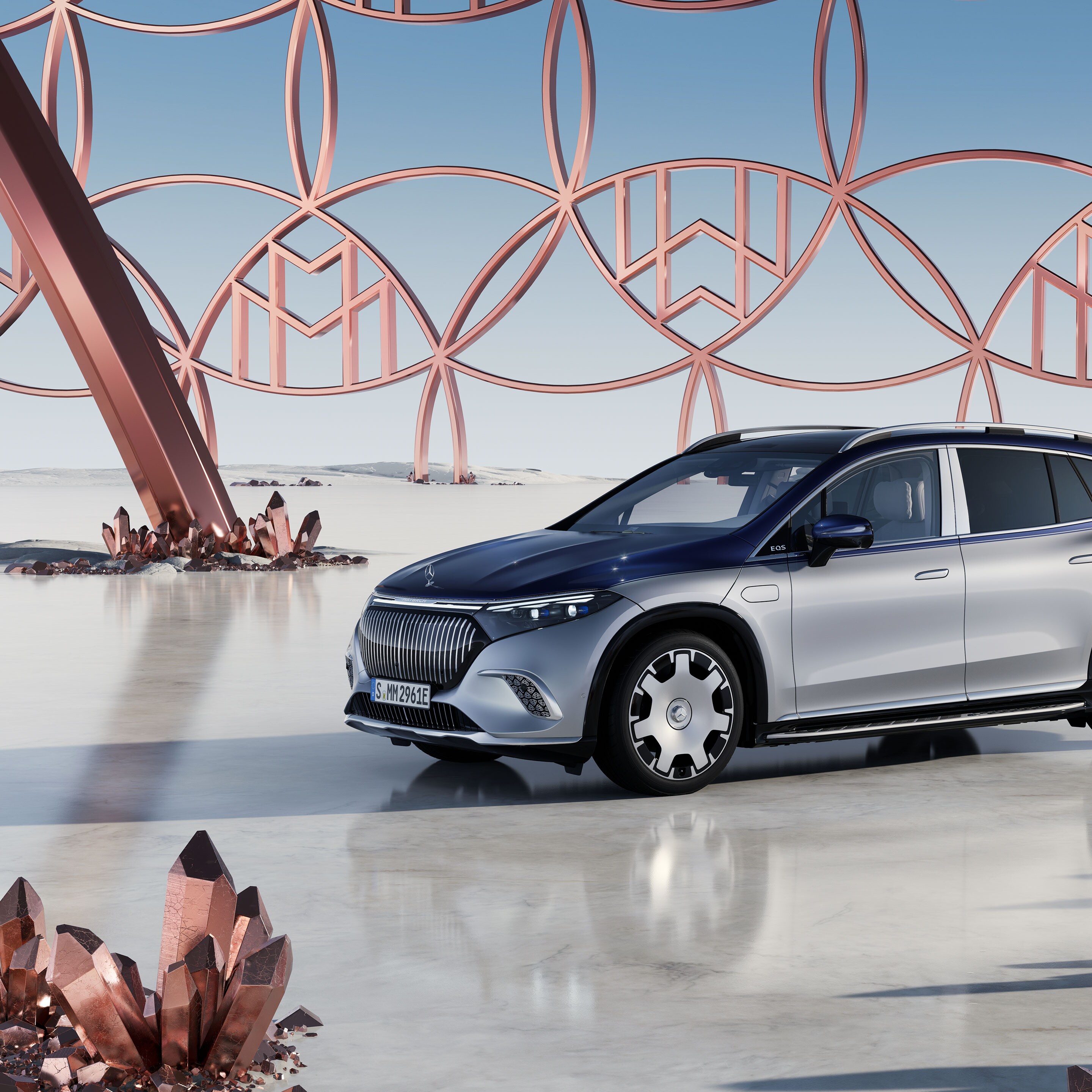 Mercedes-Maybach EQS SUV set fra siden.