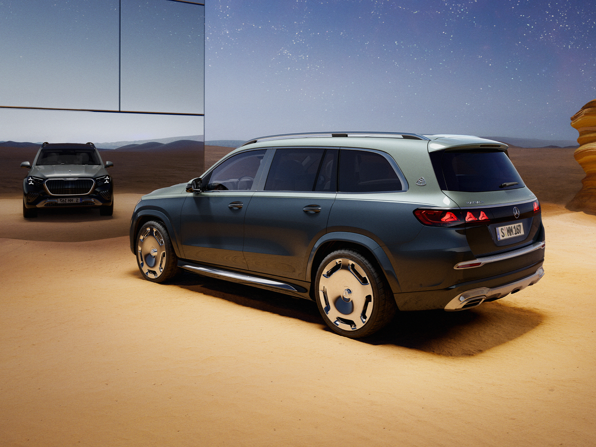 GLS SUV | Mærket | Mercedes-Maybach Mercedes-Maybach GLS SUV set oppefra.