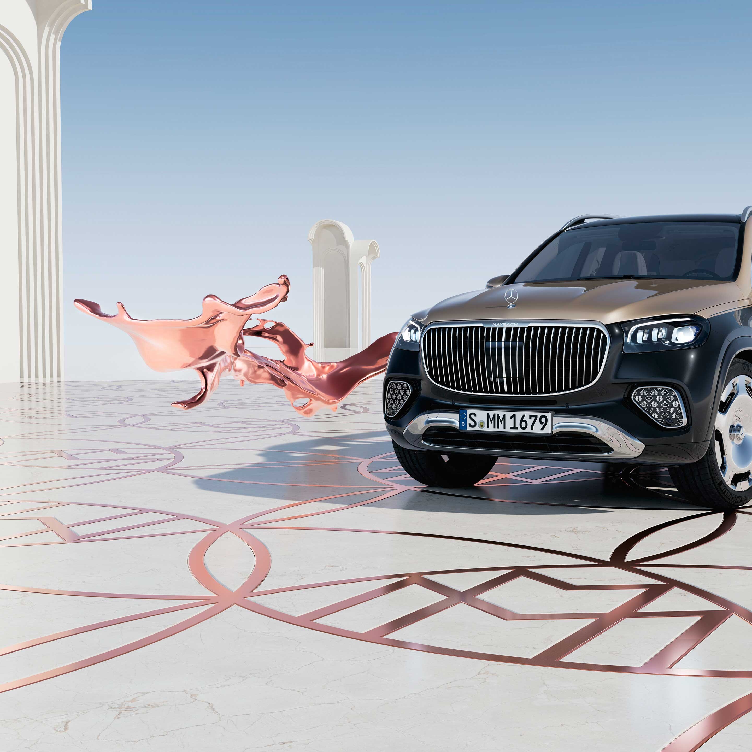 Mercedes-Maybach GLS SUV set forfra.