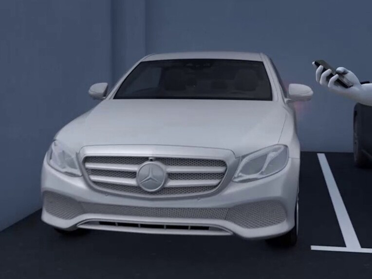 Grafik til Parkeringspakken med fjernparkeringsfunktioner i Mercedes-Benz S-Klasse sedan.