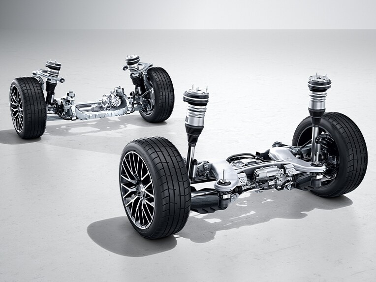 Luftaffjedringen AIRMATIC i Mercedes-Benz S-Klasse sedan.